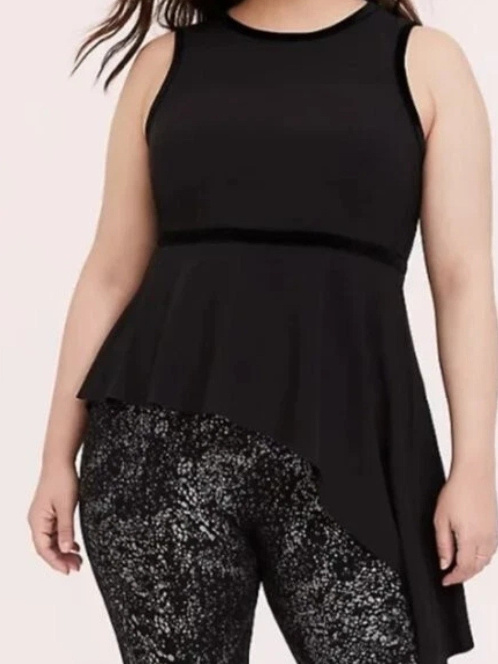 Torrid Black Asymmetric Peplum Tank Top Size 3 image 2